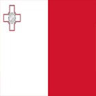 The image displays the national flag of Malta, divided into two equal bands, one colored white and the other red. The flag features a cross symbol located in the top-left corner of the white area.